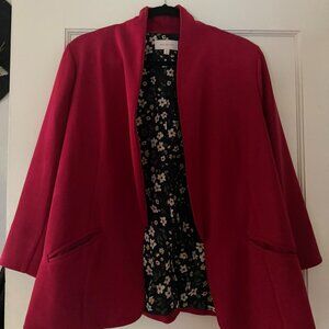 Skies Are Blue Hannah Modal Scuba Blazer - Solid Red - size XL